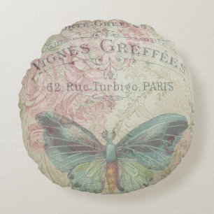 retro,shabby chic,vintage,country rustic,florals,b round cushion