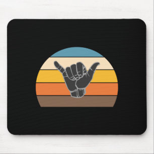 Retro shaka hand surf sign - cool surfer_surf mouse mat