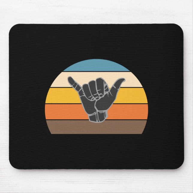 Retro shaka hand surf sign - cool surfer_surf mouse mat (Front)