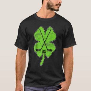 Retro Shamrock Hockey Sport St. Patrick's Day Cost T-Shirt