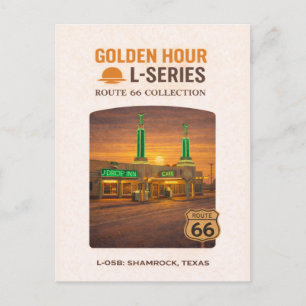 Retro Shamrock Texas Route 66 Landmark Art Holiday Postcard