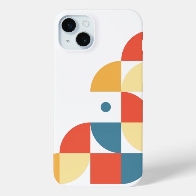 Retro Shapes and Colours on White Case-Mate iPhone Case (Back)