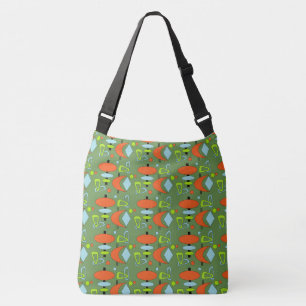 Retro Shapes Pattern Crossbody Bag