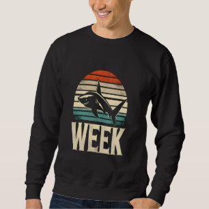 Retro Shark Fin 70s 80s Week Cool Sharks Ocean Ani Sweatshirt