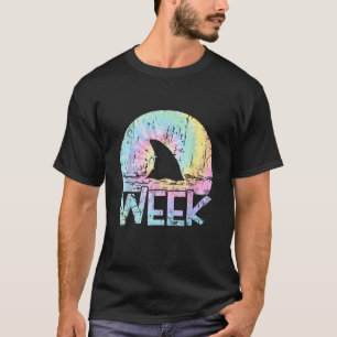 Retro Shark Fin Week 2023 Shark Lover Ocean Wildli T-Shirt