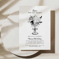 Retro She's a Tini Bit Older Hand drawn Birthday