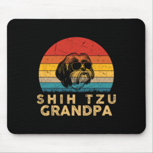 Retro Shih Tzu Grandpa Dog Lover Paw Dad Fathers D Mouse Mat