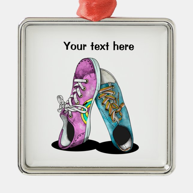 Retro shoes metal tree decoration (Front)
