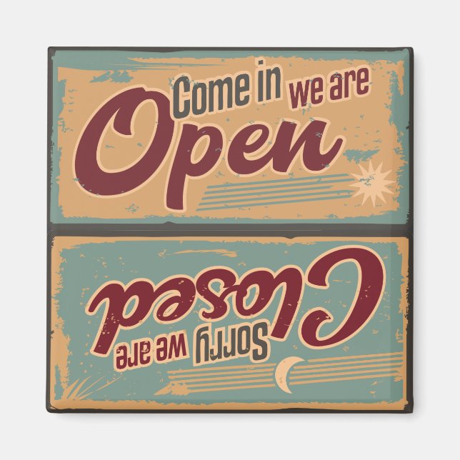 Retro Shop Sign Open Closed Dishwasher Magnet (Front)