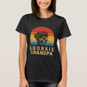 Retro Shorkie Grandpa Dog Lovers Paw Dad Fathers D T-Shirt