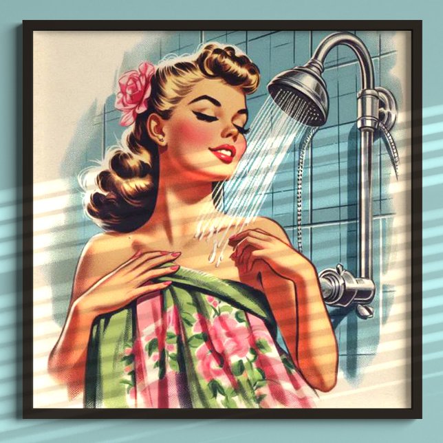 Retro Shower Pin Up Poster (Creator Uploaded)