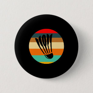Retro Shuttle Badminton 6 Cm Round Badge