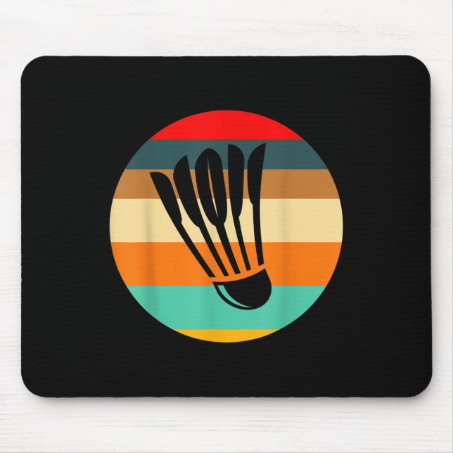 Retro Shuttle Badminton  Mouse Mat (Front)