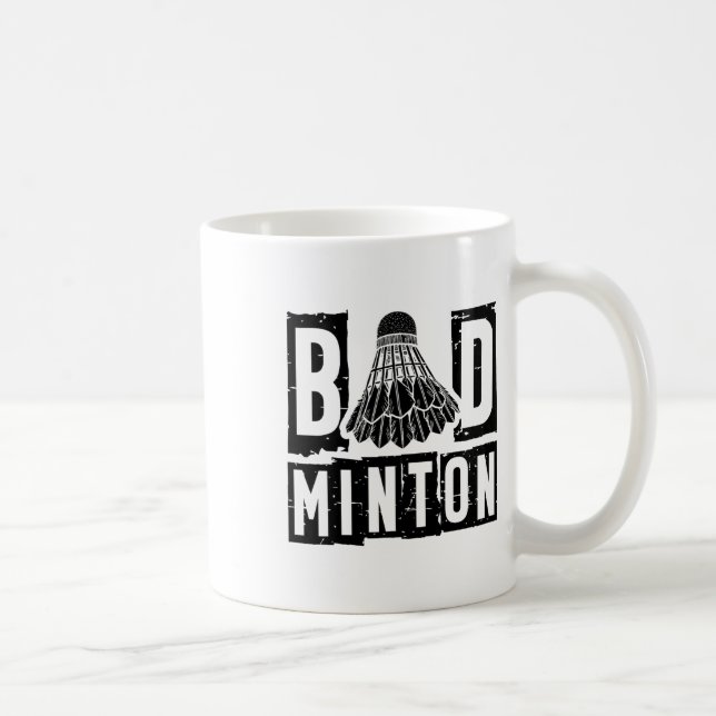 Retro Shuttle Badminton Player  Coffee Mug (Right)