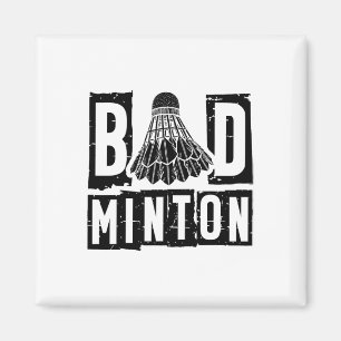 Retro Shuttle Badminton Player Magnet