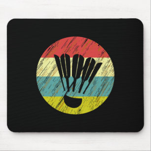 Retro Shuttle Racket Sports Badminton Player Athle Mouse Mat
