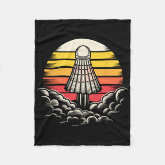 Retro Shuttle Sports Outfit Rocket Badminton Playe Fleece Blanket