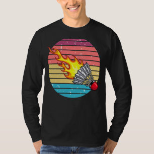 Retro Shuttlecock Fun Badminton Sports Player Coac T-Shirt
