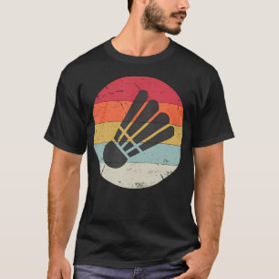 Retro Shuttlecock Vintage Badminton Player Coach S T-Shirt