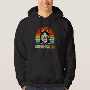 Retro Siberian Husky Dad Father's Day Vintage Dog Hoodie