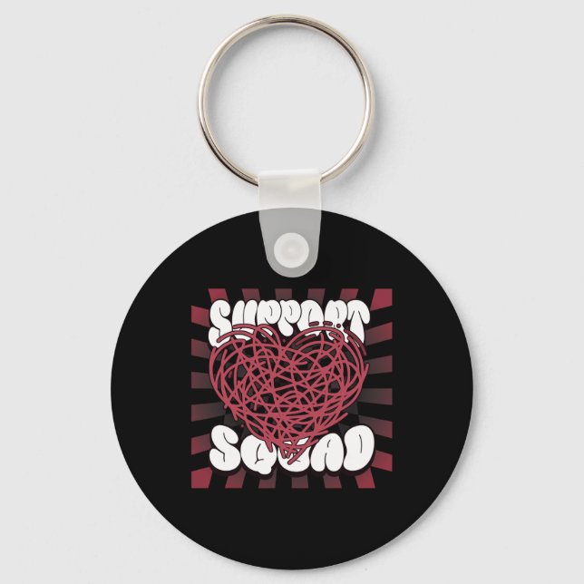 Retro Sickle Cell Streetstyle Support Squad Burgun Key Ring (Front)