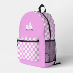 Retro Signature Monogram Chequered Printed Backpack