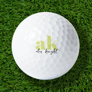 Retro Signature Monogram Golf Balls