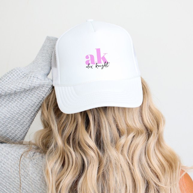 Retro Signature Monogram Trucker Hat (Creator Uploaded)
