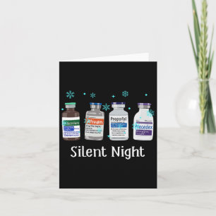 Retro Silent Night Icu Nurse Christmas Intensive C Card