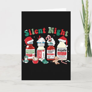 Retro Silent Night Xmas Nurse Christmas Doctor Er  Card