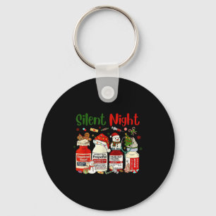 Retro Silent Night Xmas Nurse Christmas Doctor Er Key Ring