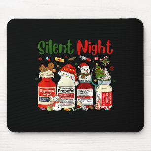Retro Silent Night Xmas Nurse Christmas Doctor Er  Mouse Mat