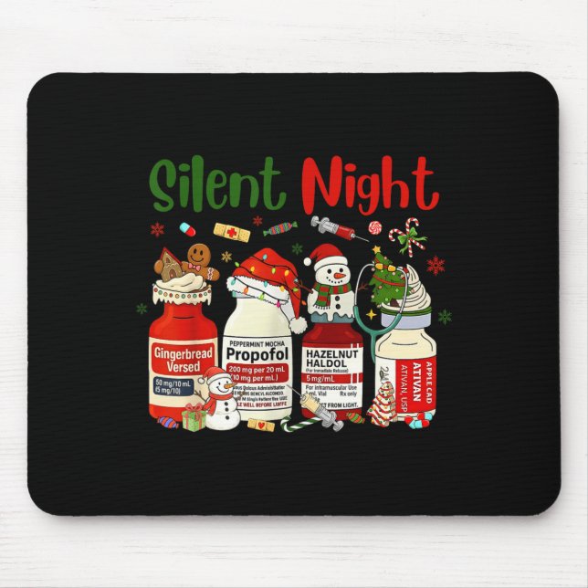 Retro Silent Night Xmas Nurse Christmas Doctor Er  Mouse Mat (Front)