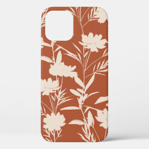 Retro silhouette meadow flowers seamless pattern i iPhone 12 case