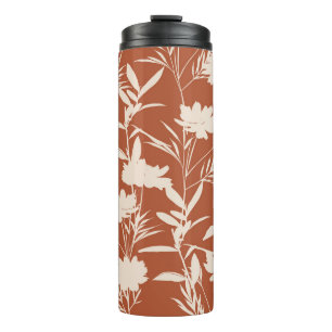 Retro silhouette meadow flowers seamless pattern i thermal tumbler