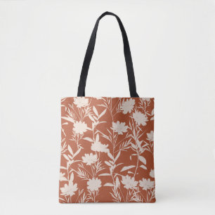 Retro silhouette meadow flowers seamless pattern i tote bag