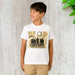 Retro Silhouette People with Abstract Circles T-Shirt