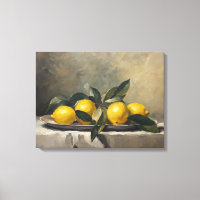 Retro Sill Life Art with Lemons. Wintage Style Art