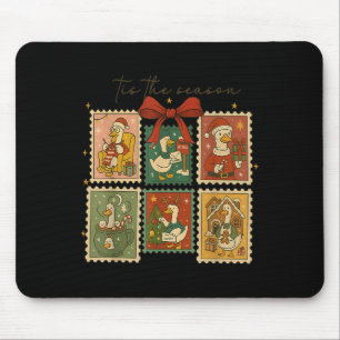 Retro Silly Goose Santa Cute Merry Christmas Tis T Mouse Mat
