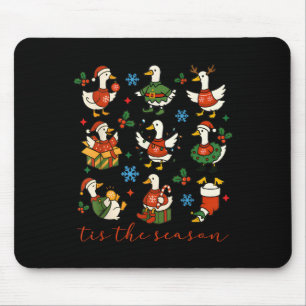 Retro Silly Goose Santa Cute Merry Christmas Tis T Mouse Mat
