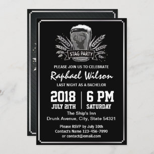 Retro Silver Barley Beer Bachelor Party Card