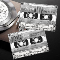 Retro Silver Cassette Tape Wedding Invitation RSVP