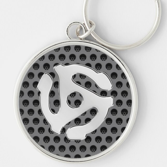 Retro Silver Chrome Like 45 spacer Key Ring (Front)