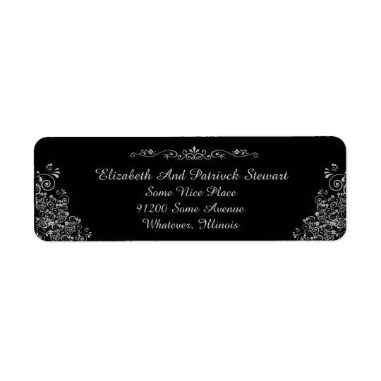 Retro Silver Elegant Stylish Wedding Return Return Address Label