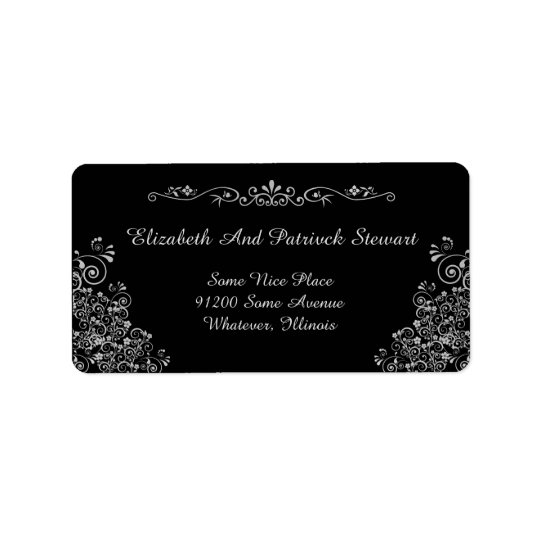 Retro Silver Elegant Stylish Wedding Shipping Address Label