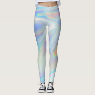 Retro Silver Holographic   Womens Leggings