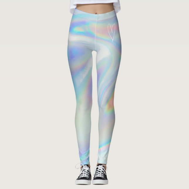 Retro Silver Holographic | Womens Leggings (Front)