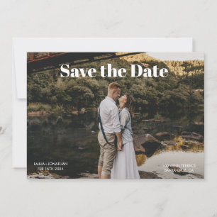Retro Simple Photo Save the Date Invitation