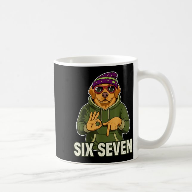 Retro Six Seven Golden Retriever Graphic Gift Men  Coffee Mug (Right)