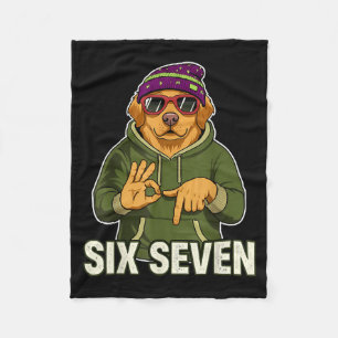 Retro Six Seven Golden Retriever Graphic Gift Men  Fleece Blanket